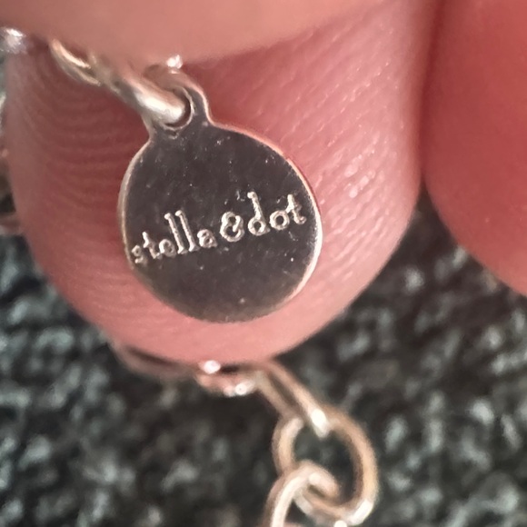 Stella & Dot Shimmering Silver Disc Necklace 10” using ext. - Picture 2 of 4